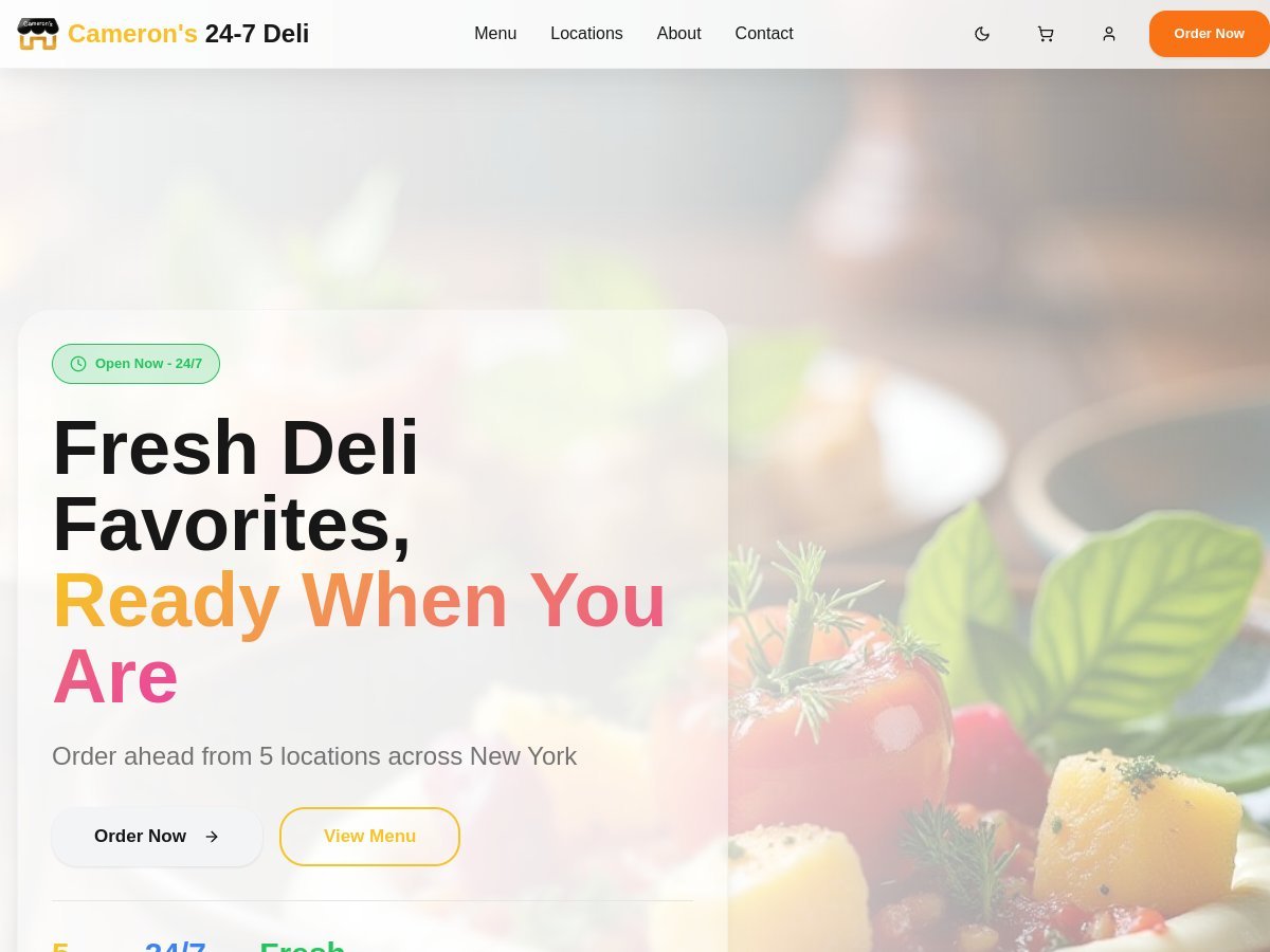 Cameron's 24-7 Deli website — Fresh deli favorites, ready when you are
